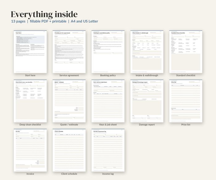 Cleaning Business Forms Bundle, preview 2