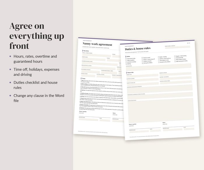 Nanny Contract Template, preview 3