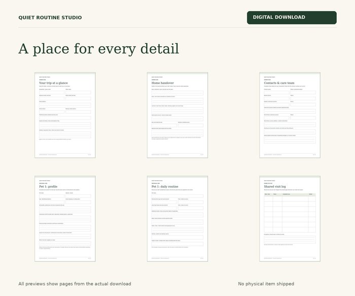 Pet Sitter Instructions Printable, preview 3